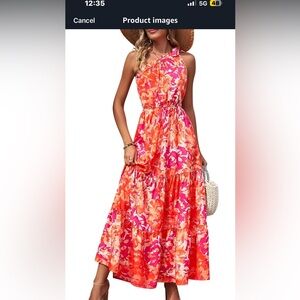 Size Medium Orange /fuschia Dress